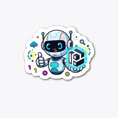 Support Free AI: 'Fun Robot' Die‑Cut Sticker image